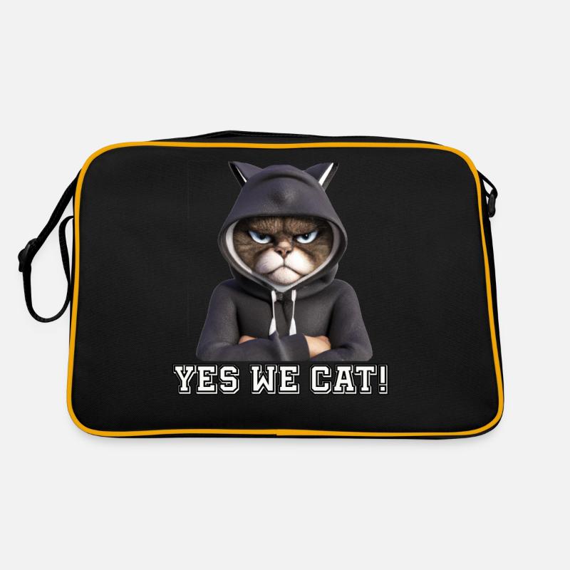 Chat à l’air maléfique, drôle Oui nous Chat Sac Retro