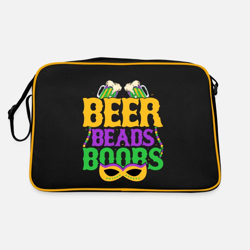 Beer Beads Boobs Mardi Gras Drinking Retro Bag