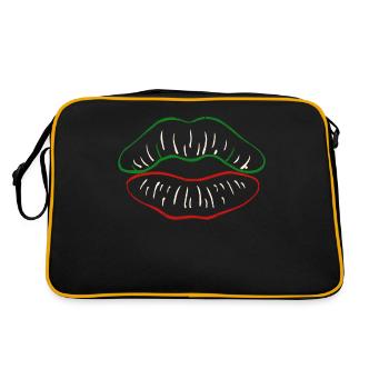 Les lèvres du drapeau mexicain embrassent Cinco De Mayo - Sac Retro - noir/or - Dos