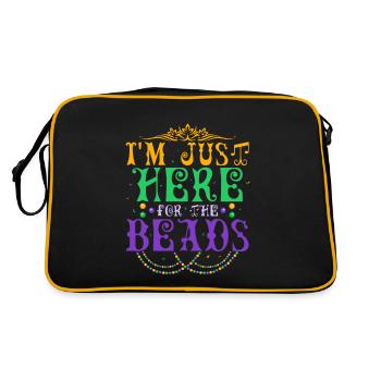 I'm Just Here For The Beads Mardi Gras Parade - Retro Bag - black/gold - Back
