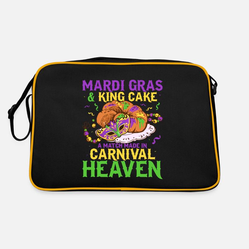 Mardi Gras & King Cake Match Made Carnival Heaven Retro Bag
