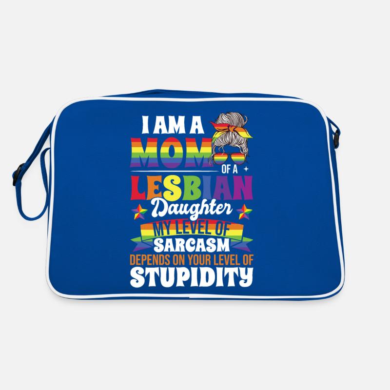 Mama einer lesbischen Tochter Pride Monat Retro Tasche