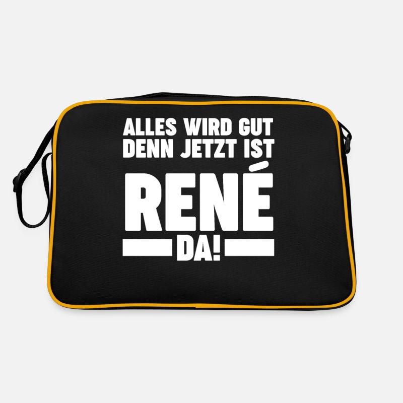Rene - Retro Tasche - Schwarz/Gold
