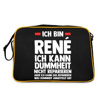 Rene - Retro Tasche - Schwarz/Gold - Hinten