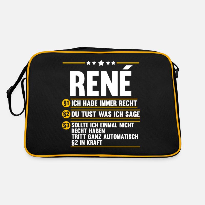 Rene - Retro Tasche - Schwarz/Gold