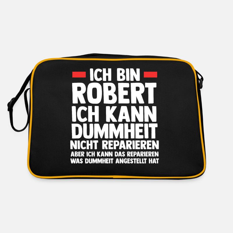 Robert - Retro Tasche - Schwarz/Gold