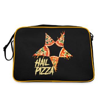 Hail Pizza, motif de restauration rapide amusant - Sac Retro - noir/or - Dos