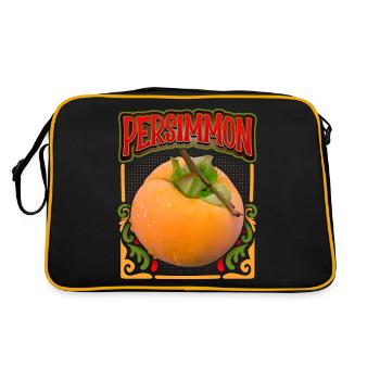 Persimmon, persimmon fruit, illustration - Retro Bag - black/gold - Back