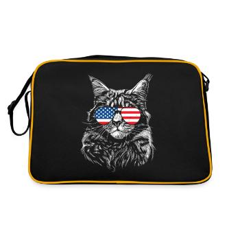 Lunettes de soleil visage chaton drapeau américain chat - Sac Retro - noir/or - Dos