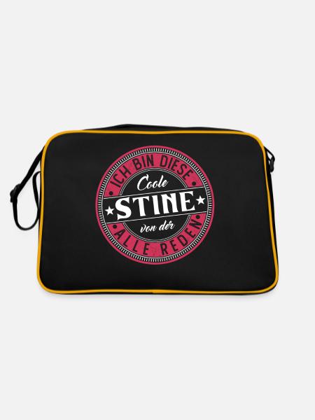 Stine Geschenkidee Geschenk Geburtstag - Retro Tasche - Schwarz/Gold