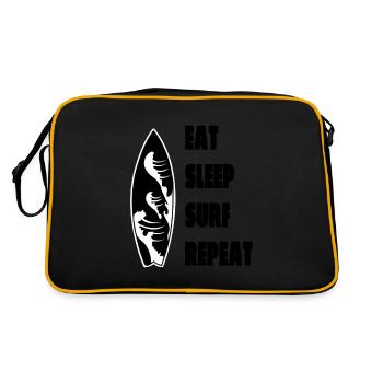 Surfer Surfer Surfer Surfing Surfboard - Retro Bag - black/gold - Back