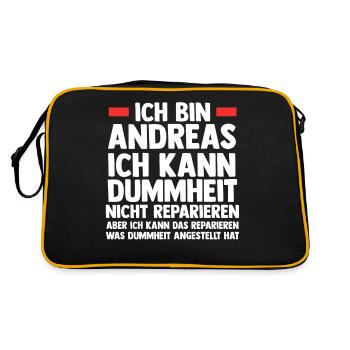Andreas - Retro Tasche - Schwarz/Gold - Hinten