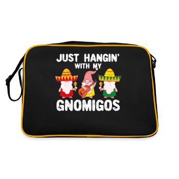 Hangin' With My Gnomigos Lustige Cinco De Mayo - Retro Tasche - Schwarz/Gold - Hinten