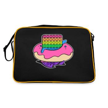 Pop It Fidget Toy Donut Pastry Natation - Sac Retro - noir/or - Dos