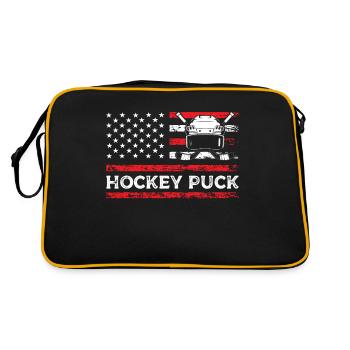 Hockey Puck Équipe américaine de hockey sur glace - Sac Retro - noir/or - Dos