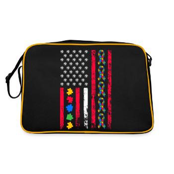 Mois de la sensibilisation à l’autisme Sports américains - Sac Retro - noir/or - Dos