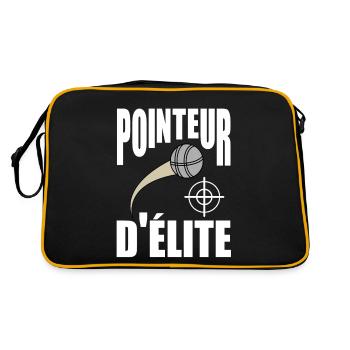 Cadeau Pétanque Homme- Pointeur d'élite - Sac Retro - noir/or - Dos