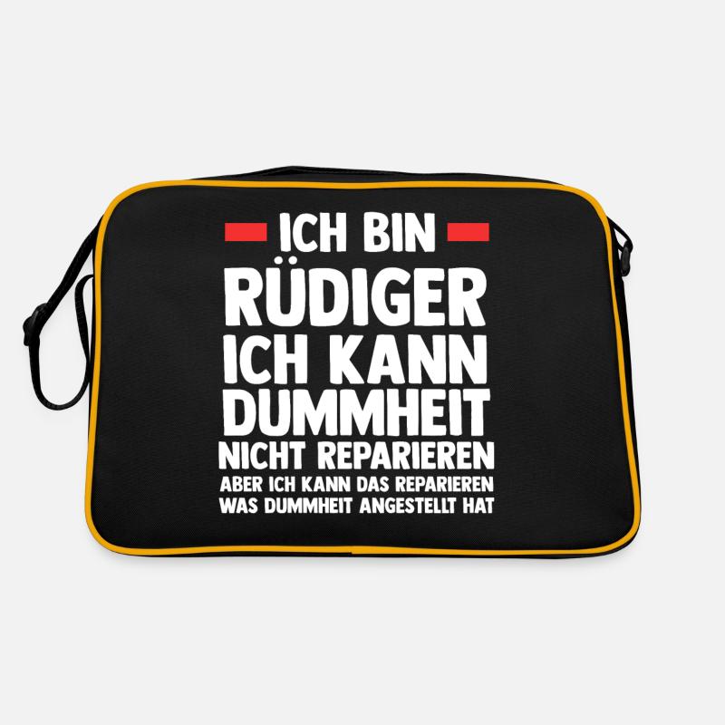 Rüdiger - Retro Tasche - Schwarz/Gold