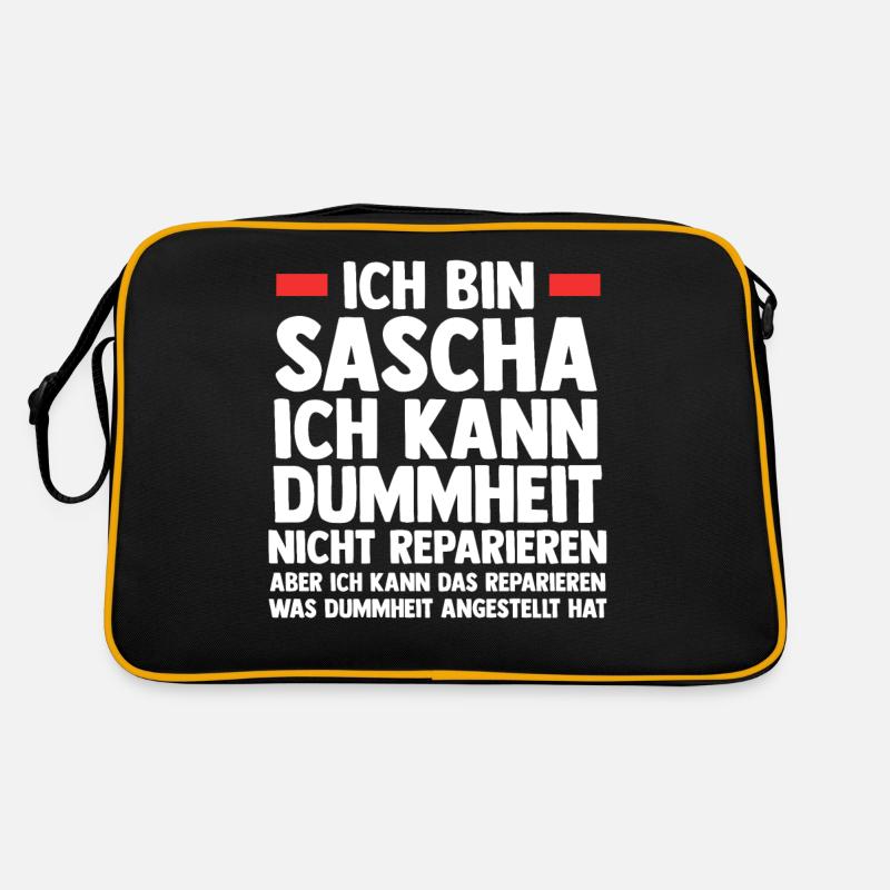 Sascha - Retro Tasche - Schwarz/Gold