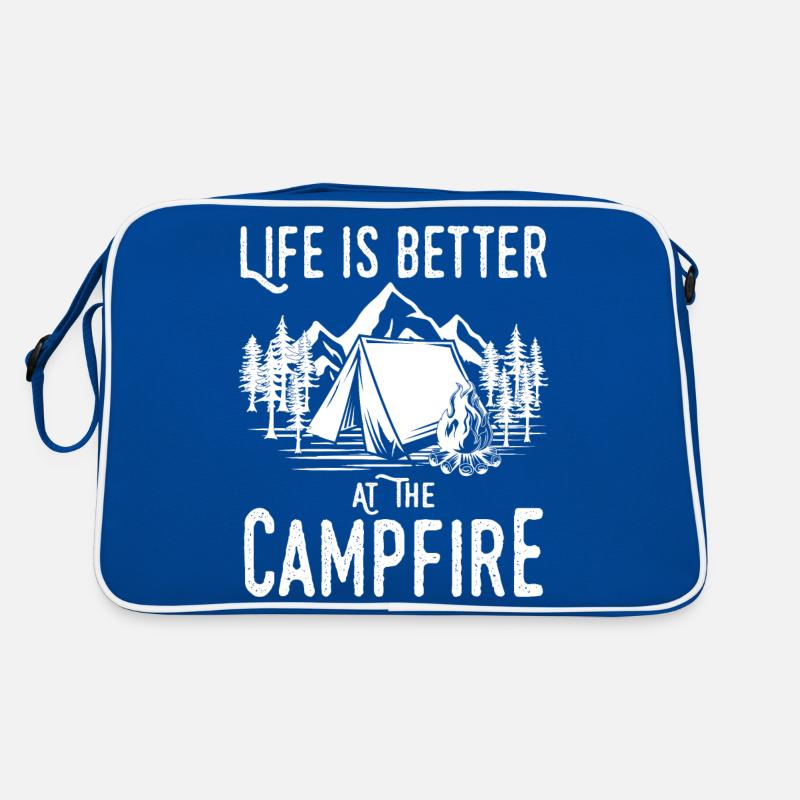 Life is better Camping around the campfire Retro Bag