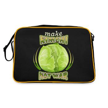 Cabbage, white cabbage, kimchi, funny saying - Retro Bag - black/gold - Back