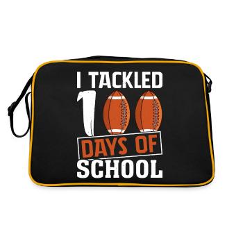 100 Days School Child Football Enrollment - Retro Bag - black/gold - Back