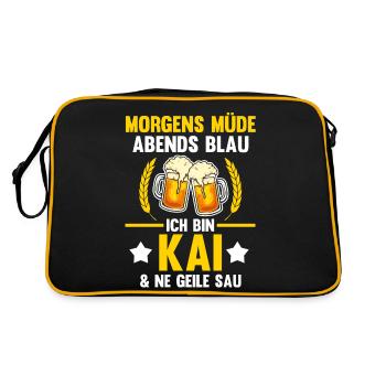 Kai - Retro Tasche - Schwarz/Gold - Hinten