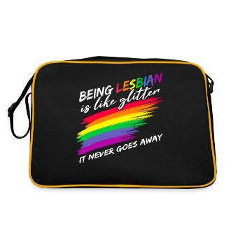 Being Lesbian Pride Month LGBT - Retro Bag - black/gold - Back