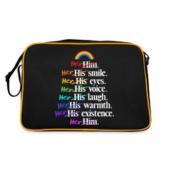 Lesbian Pride LGBT Lesbian Couple Rainbow Flag - Sac Retro - noir/or - Dos