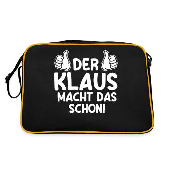 Klaus - Retro Tasche - Schwarz/Gold - Hinten
