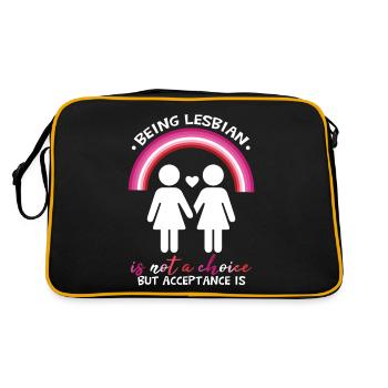 Lesbian Quote LGBT Pride Lesbian Rainbow Flag - Retro Bag - black/gold - Back