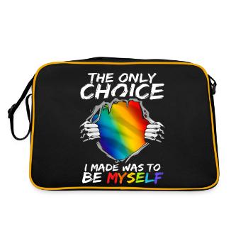 LGBT Heart Rainbow Colors Pride Month - Retro Bag - black/gold - Back