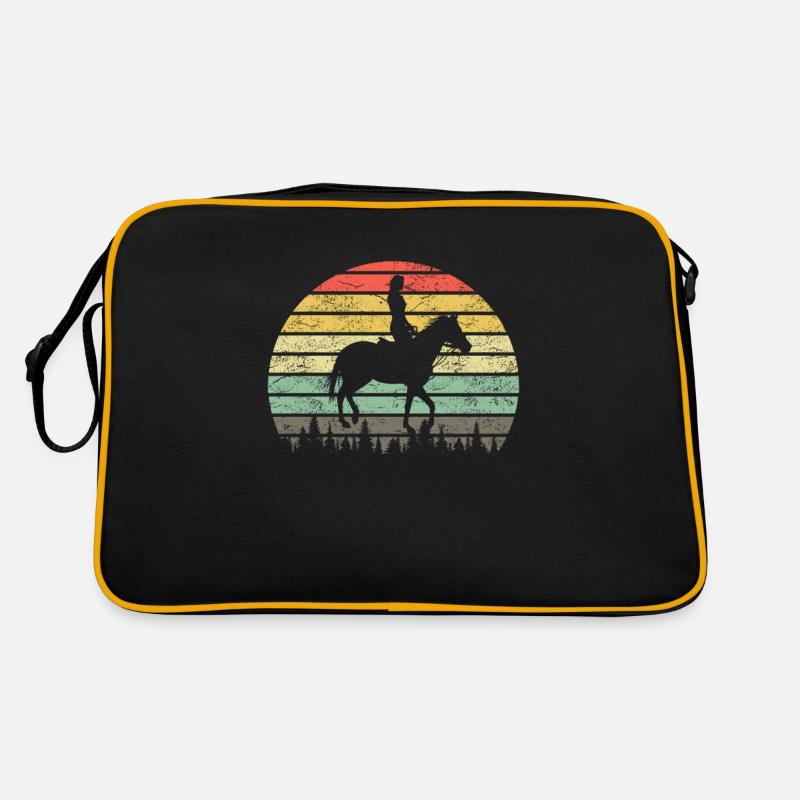 Cavalier Rétro Vintage Coucher de Soleil Cavalier Sac Retro