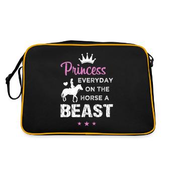 Princess Everyday Beast Rider Horse Saying - Retro Bag - black/gold - Back