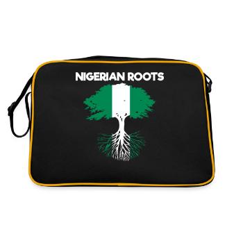 Nigéria Nigérian Afrique Flag Fierté I Cadeau - Sac Retro - noir/or - Dos