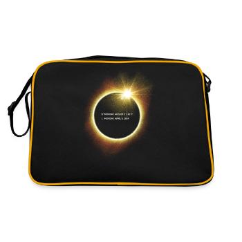 Total Solar Eclipse Checklist Twice In Lifetime - Retro Bag - black/gold - Back