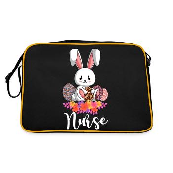 Easter Leopard Easter Egg Nurse Easter - Retro Bag - black/gold - Back