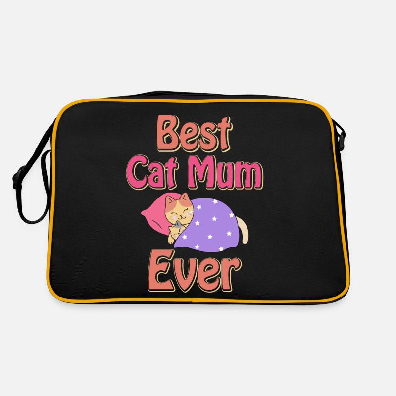 Meilleure mère chat - Sac Retro - noir/or