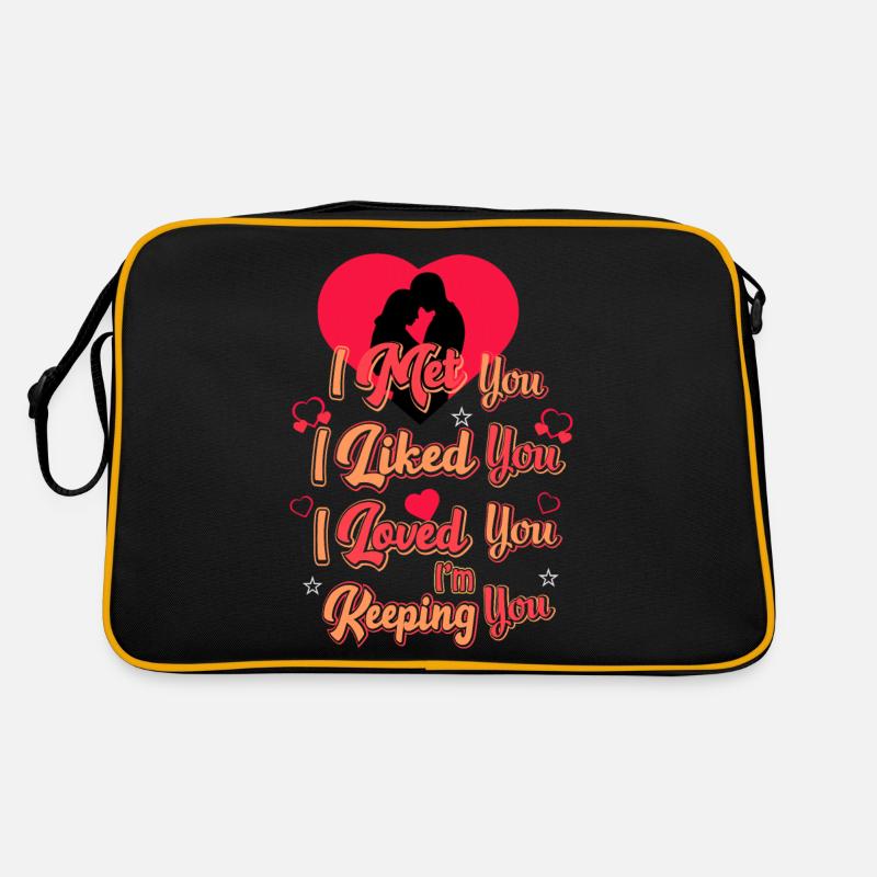 Ich liebe dich - Retro Tasche - Schwarz/Gold