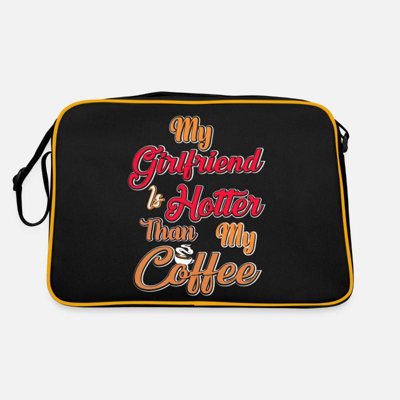 Ma copine est plus chaude que mon café - Sac Retro - noir/or