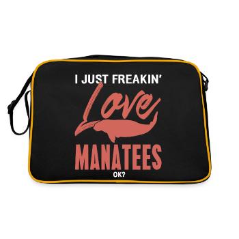 I Just Freakin' Love Manatees Ok? Funny Retro - Retro Bag - black/gold - Back