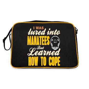 I Was Lured Into Manatees But Learned How To Cope - Retro Bag - black/gold - Back