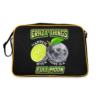 Surrealism, full moon with lemon funny saying - Retro Bag - black/gold - Back