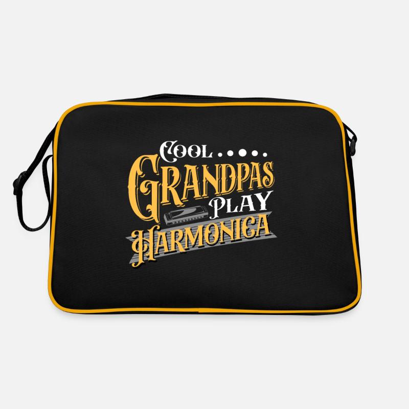 Cool Grandpas Play Harmonica Player Harmonicist Retro Bag