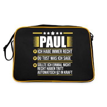 Paul - Retro Tasche - Schwarz/Gold - Hinten