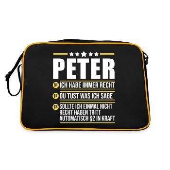 Peter - Retro Tasche - Schwarz/Gold - Hinten