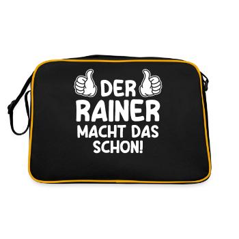 Rainer - Retro Tasche - Schwarz/Gold - Hinten