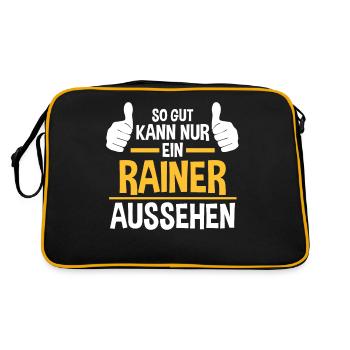 Rainer - Retro Tasche - Schwarz/Gold - Hinten