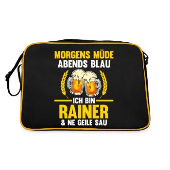 Rainer - Retro Tasche - Schwarz/Gold - Hinten