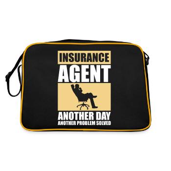 Versicherungsagent Gutachter Versicherungsmakler - Retro Tasche - Schwarz/Gold - Hinten